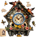 Pikoqunc Wooden Puzzles for Adults, Clock House Wood Puzzles 200 Pieces | Unique Vintage Wood Puzzle, Home Décor, Gift for Her, 9.8’’ x 11.4’’, Family Game