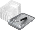 Bates- Paint Tray Set, 9 Inch, 12 pcs, 1x 9 Inch Paint Roller Tray, 10x Disposable Tray Liners & 1x Roller Frame