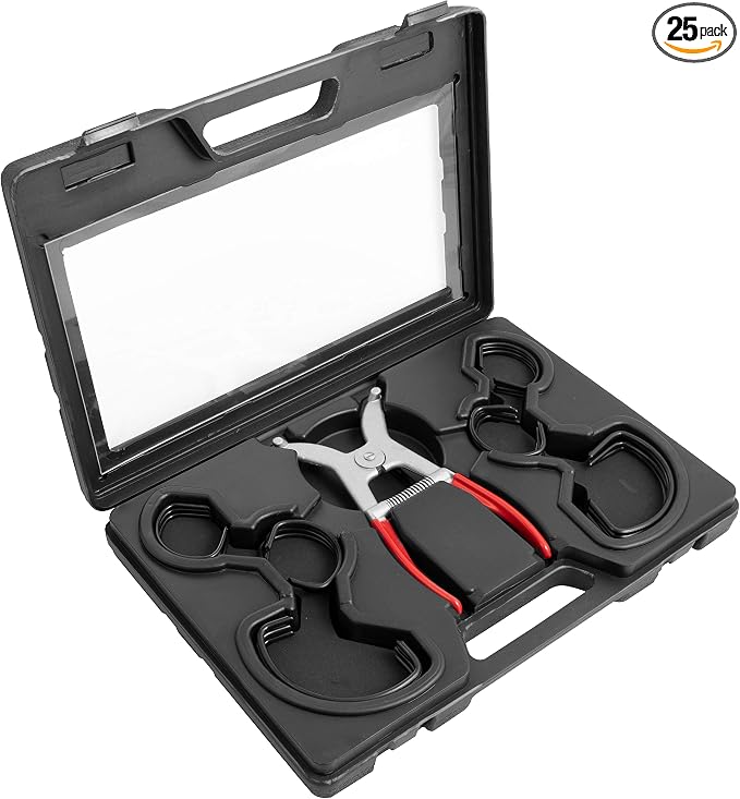 Peachtree Woodworking Supply Spring Miter Clamp 25 Piece Set with 24 Assorted Size Spring Clamps and 1 Easy to Load Spring Tensioned Pliers for Woodworking Frames, Moulding & 45 Degree Corner Clamping