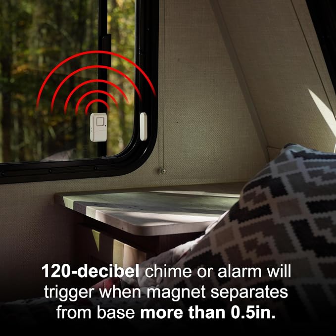 UltraPro Personal Security Window and Door Alarm, 4 Pack, DIY Protection, Burglar Alert, Wireless Chime/Alarm, Easy Installation, Home Security, Ideal for Home, Garage, Apartment and More, 45174