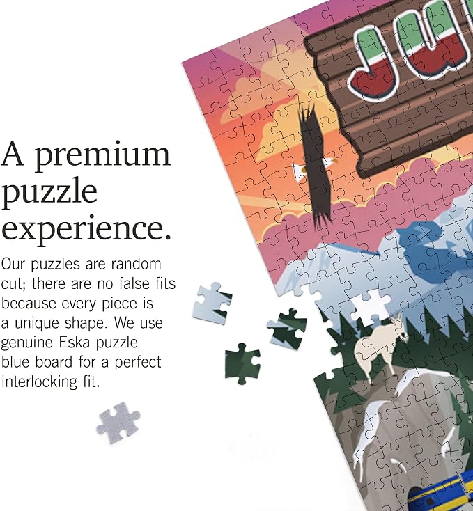 Lantern Press Juneau, Alaska, Retro Scenes 1000 Piece Jigsaw Puzzle for Adults, Made in USA with Reference Poster