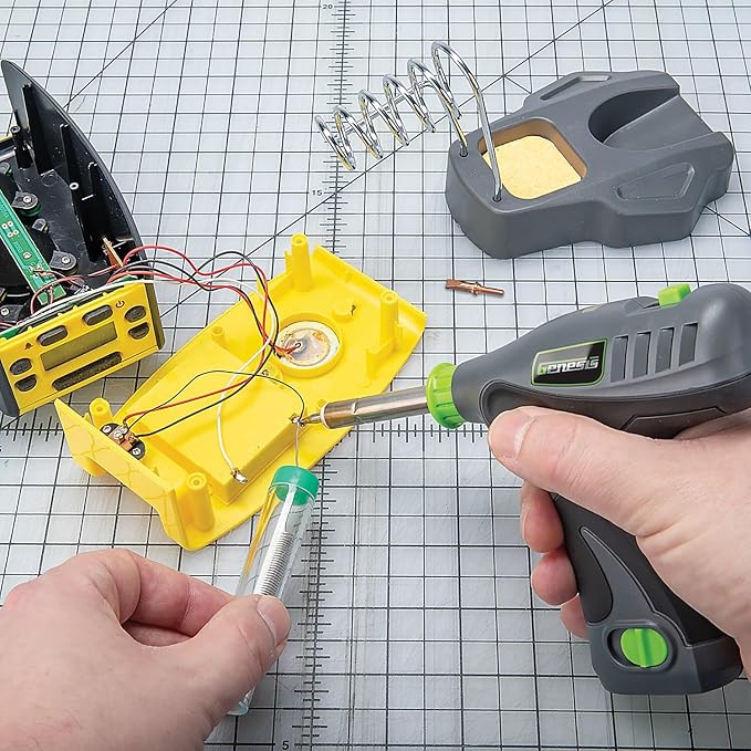 Genesis GL0831CK2 8-Volt Li-Ion 3-Piece Cordless Tool Kit with Screwdriver, Soldering Iron, and Pocket LED Light,Gray