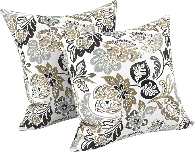LVTXIII Outdoor/Indoor Throw Pillows, Decorative Throw Pillows with Inserts, 18"x18" Square Pillows for Bed, Couch, Sofa and Patio Furniture, Set of 2, Dailey Tan