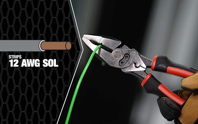 Southwire Sidecut Plier 9-Inch Combination Tool - Delivers Maximum Precision Cuts & Versatile Functionality - Reamer, Stripper, Crimper, Bolt Shear - Fire Rivet Construction