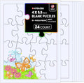 Hygloss 24 Blank Jigsaw Puzzles – 4 x 5.5 Inch, 16 Pieces Each – DYI party invites, Perfect for Decorating, Kids' Activities, Arts & Crafts or Party Favors - Puzzle Pieces to Draw On for Crafts