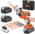 Cordless Reciprocating Saw With 8 Blades – 2×4000mAh Batteries, Brushless Motor, Variable Speed 0‑3200 SPM, Tool‑Free Blade Change, Power Reciprocating Saw for PVC Wood, Metal Cutting DIY