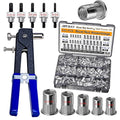 SAE Pressure Rivet Nut Tool Kit 530pcs, inch Rivet Nut Combination （5/16-18、1/4-20、10-24、8-32、6-32）,Suitable for Automotive, and Industrial Applications (SAE 530pcs Aluminum Rivet Nut)
