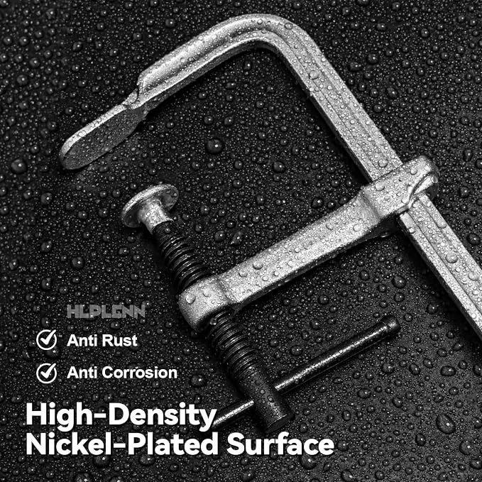4-Pack 12-Inch F-Clamps for Welding, 4-3/4 Inch Throat Depth 1320 lbs Load Capacity, Heavy-Duty Bar Clamps Woodworking & Metalworking, All-Steel Construction