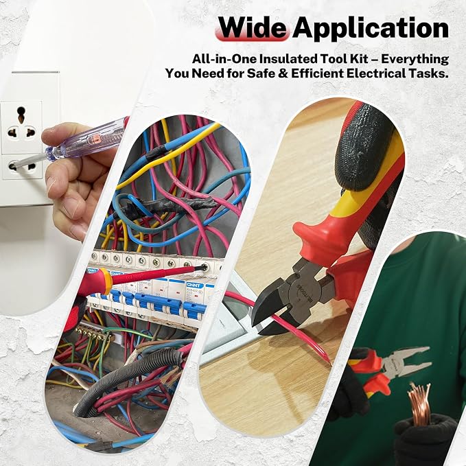 BILITOOLS 12-Piece 1000V VDE Insulated Screwdriver and Pliers Set