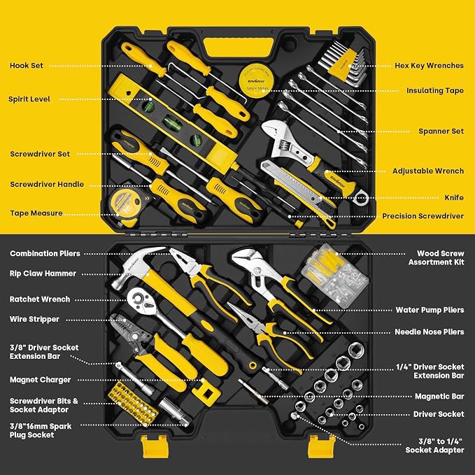 Enventor Tool Set with Molded Storage Case, 231 Pieces