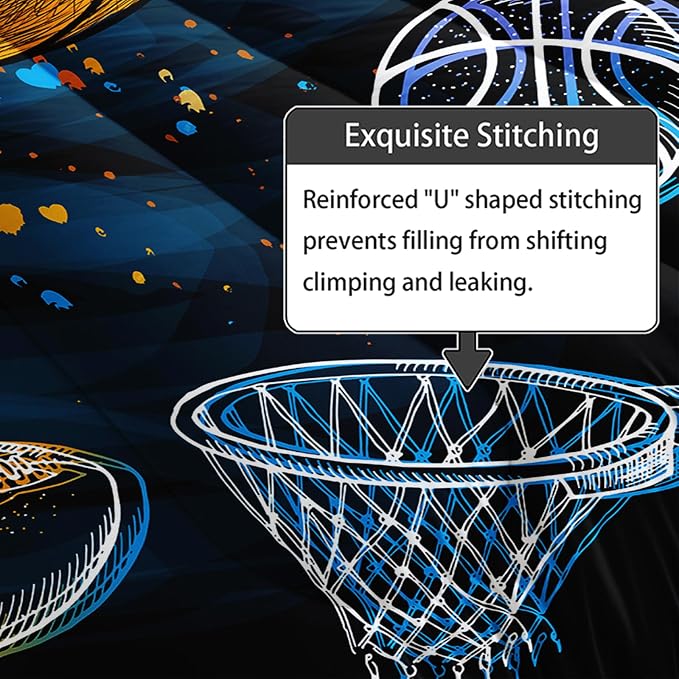 Axolotl Ball Game Bedding Set King Size,3 Piece Basketball Volleyball Comforter Set,Cartoon Soccer Football Sports Bedding,Colorful Ball Sport Bed for Kids Boys Teens,1 Quilt 2 Pillowcases
