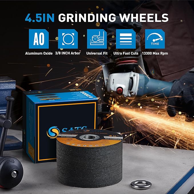 S SATC 4 1/2 Cut Off Wheel 50 PCS Cutting Wheels Angle Grinder Cutting Disc Ultra Thin Metal & Stainless Steel