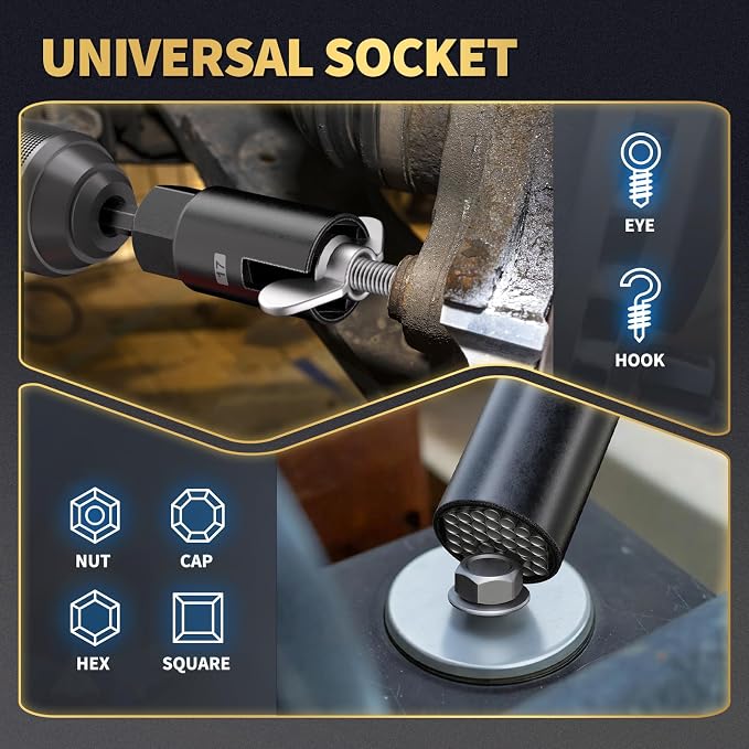 86PCS Magnetic Impact Nut Driver Set Metric & SAE with Socket Adapters, Wing Nut Driver, Universal Sockets, Bit Holder, Quick Release Extension, Power Bits, Storage Box