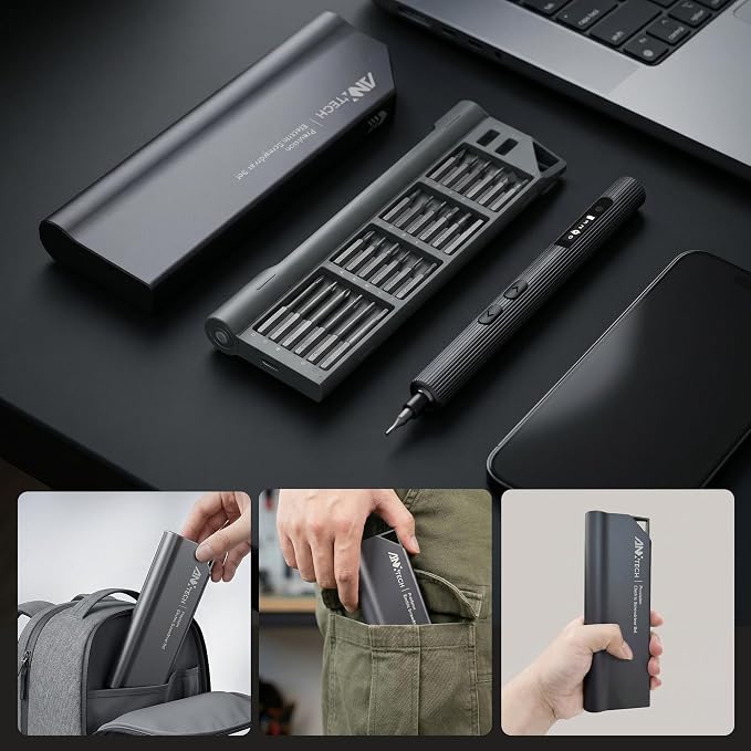 Electric Screwdriver Set, 52 in 1 Mini Precision Screwdriver Set Cordless Screwdriver Rechargeable with 48 Magnetic S2 Bits, Portable Repair Tool Kit for rc Car, Phone, Camera, Laptop
