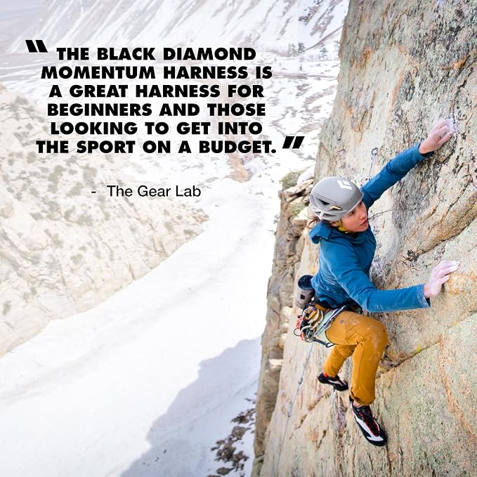 BLACK DIAMOND Women's Momentum Rock Climbing Harness, Adjustable Loops