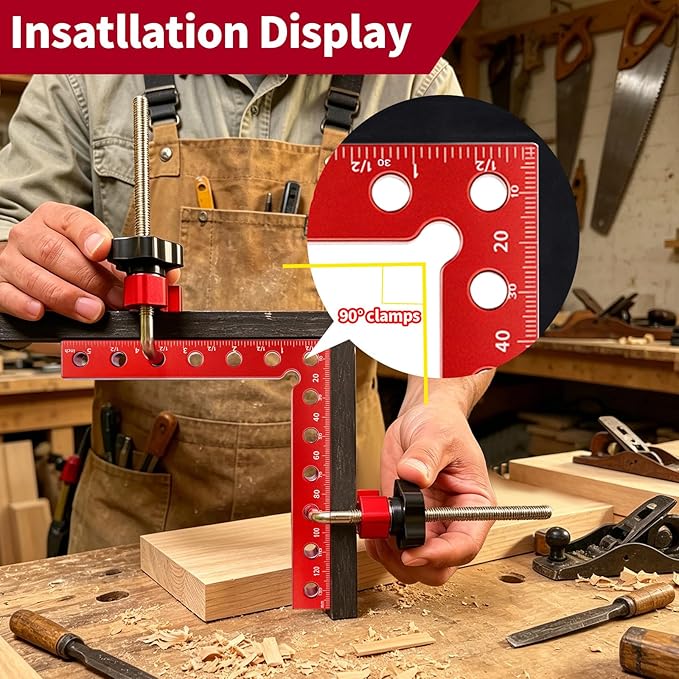 Corner Clamps for Woodworking, 8PCS 90 Degree Right Angle Clamps with Storage Box, 4PCS 5.5" & 4PCS 3.14" Aluminum Alloy Positioning Squares Woodworking Tools for Cabinets, Frames, Drawers