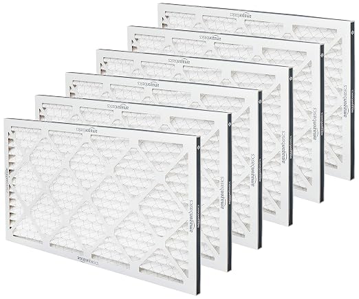 Amazon Basics 14x25x1 Air Filter, MERV 11 AC Furnace Filters, Allergy Control, Removes Dust and Lint, Electrostatic, 6-Pack (Actual Size: 13.75" x 24.75" x 0.75")