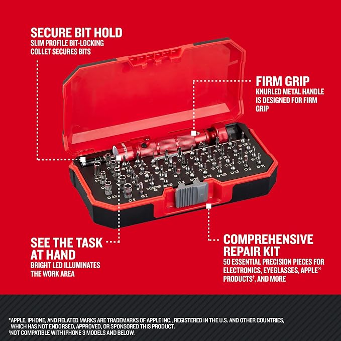 CRAFTSMAN 50pc LED Multi-Bit Screwdriver Set (CMHT68011N)