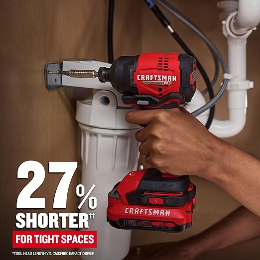 CRAFTSMAN V20 BRUSHLESS RP Compact Impact Driver Kit (CMCF811D1)
