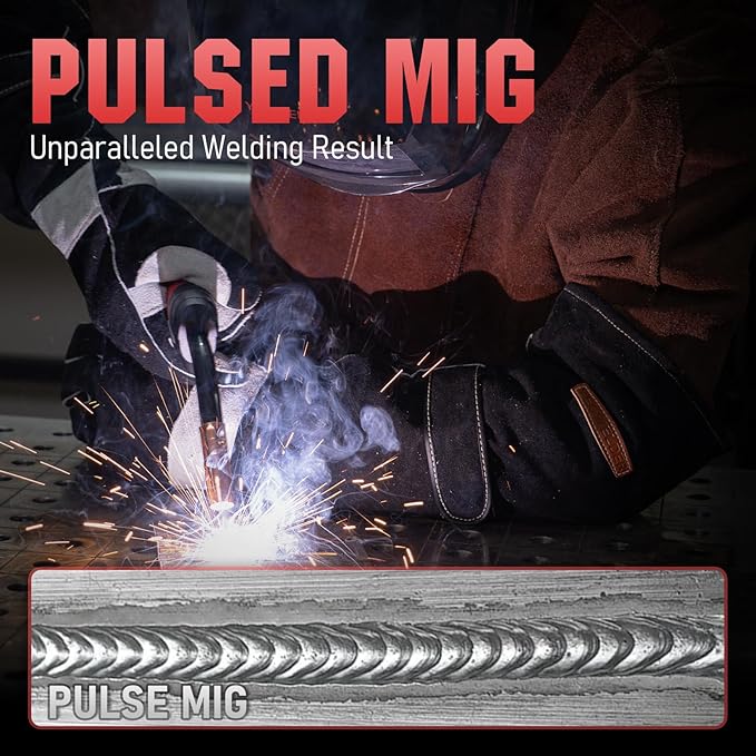 YESWELDER 250A MIG Welder, 110V/220V Dual Voltage, MIG/Pulsed MIG/Flux Core/Spool Gun MIG/Lift TIG/Stick 6-In-1 Multiprocess Advanced Digital Display Aluminum Welding Machine
