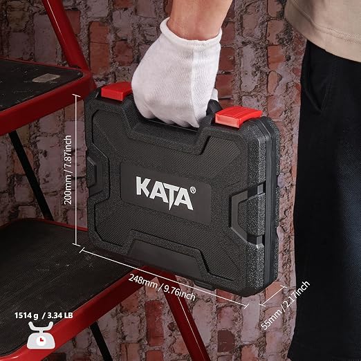 KATA 24PCS Hole Saw Kit, Hole Saw Set with 3/4"-6" (19-152mm) Saw Blades, Multi-Size Hole Cutter Drill Bits, Mandrel in Case, Clean Cutting Holesaw for Soft Wood, Drywall, Plywood, PVC, Plastic, Red