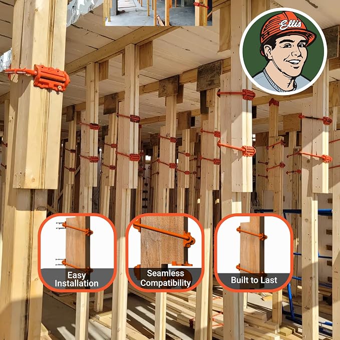 Ellis Shore Clamps - 2x4 Lumber Size, Adjustable Support System, Durable & Secure, Long-Lasting for Woodworking