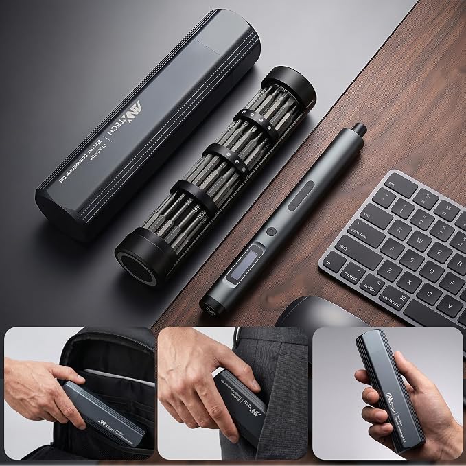 Mini Electric Screwdriver Set 3.7V, 62 in 1 Precision Screwdriver Set, Cordless Screwdriver Rechargeable with 60 Bits, Power Repair Tool Kit for rc Car, Phone, Camera, Laptop