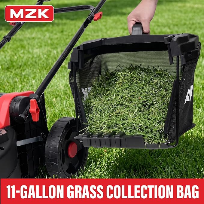 MZK 40V 16" Electric Lawn Mower, 2-in-1 Brushless Cordless Lawn Mower, Walk-Behind Push Mowers with 5-Position Height Adjustment, 2 x 4.0Ah Batteries & Charger Included
