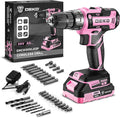 Power Drill Cordless: DEKOPRO Pink Cordless Drill 20V Electric Power Drill Set Tool for Women Drills with Battery and Charger 20 Volt Drills Driver Kit