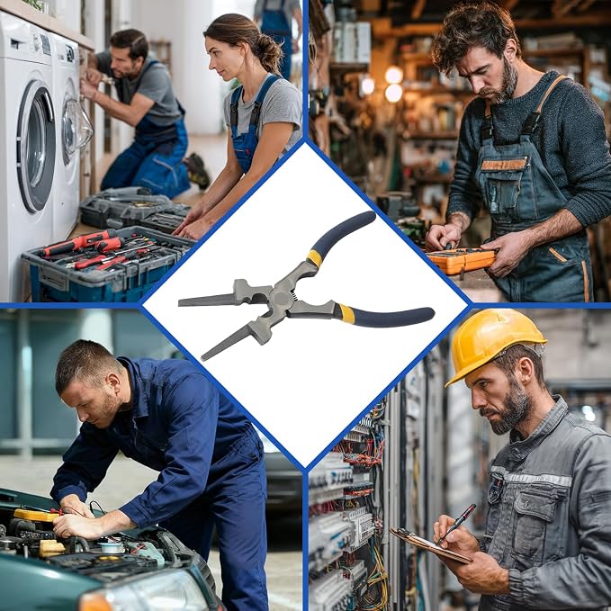 Professional 8" Weliding Pliers, Sharp MIG Pliers for Rust Resistant, Long Nose with Anti-slip Handle - Durable and Effecient (2PCS)