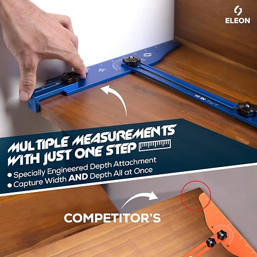 ELEON Stair Tread Template Tool - Aluminum Alloy Jig for Accurately Measuring Angle, Length, & Depth, Stair Gauge - Compatible with Many Types of Layout Projects (Up to 56"), Comes with Sturdy Case