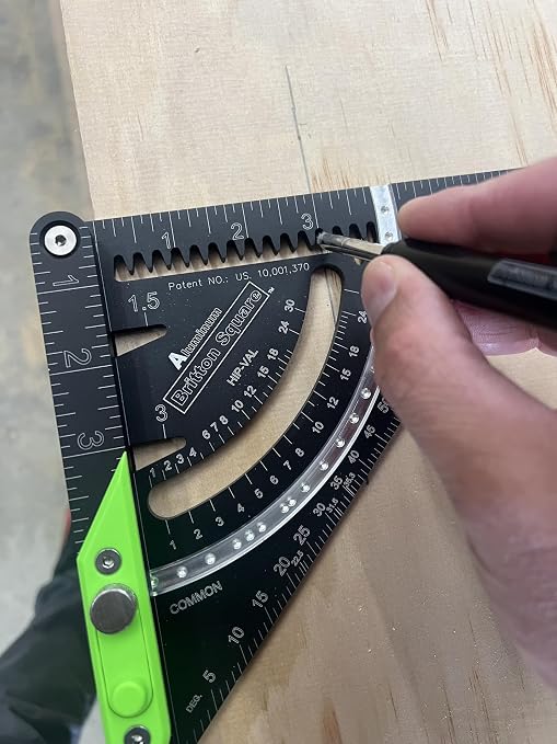 Britton Square® 7-Inch Rafter Square: Patented Locking Pivot Arm & Angle Finder | Precision Aluminum Rafter Square with 3 High-Visibility Levels | Professional Grade Woodworking & Framing Tool
