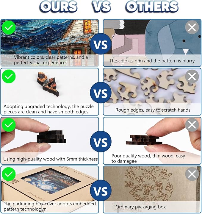 Leodozzio Wooden Puzzles for Adults 500 Pieces, Starlight House Jigsaw Puzzles, 5MM Thick Unique Shaped Animal Wooden Puzzle, Perfect Choice for Gifts, Wall Art Room & Artistic Home Decor, 15.9"x15.9"
