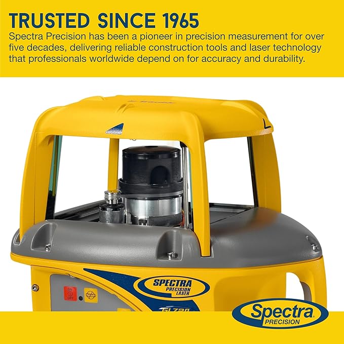 Spectra Precision GL720 Dual Slope Grade Laser - Automatic Grading - Dual Slope Capability - Self-Leveling - Long-Range - Receiver, Rod Clamp and Case