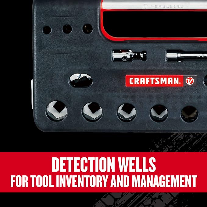 CRAFTSMAN V-SERIES Socket Set, Shallow MM, 3/8 Inch Drive, 18 Piece (CMMT45753V)