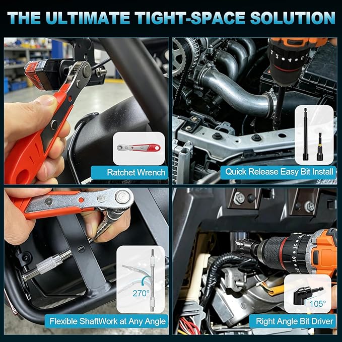 86 PCS Magnetic Nut Driver Set - 1/4" Metric & SAE with Socket Adapters, Ratcheting Screwdriver, Wing Nut Driver, Bit Holder, Adapters, Universal Sockets, Quick Release Extension, Power Bits