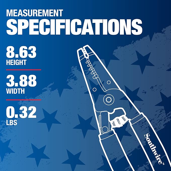 Southwire Wire Stripper and Cutter - Compact Tool for Efficient Electrical Work - Precision Shear-Type Blades - Comfortable Double-Dipped Grip - 10-20 AWG Solid