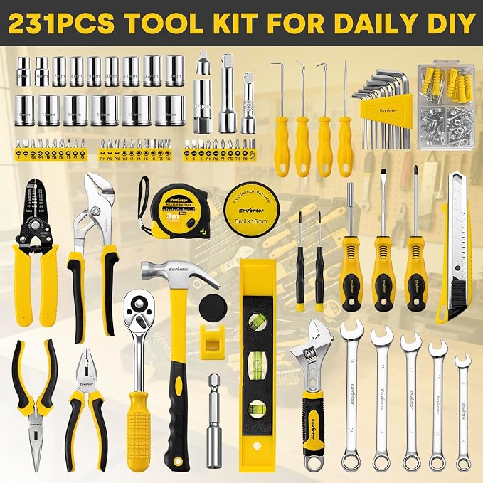 Enventor Tool Set with Molded Storage Case, 231 Pieces