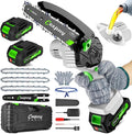 CEEPUY Mini Chainsaw Cordless,6 Inch Portable Electric Chainsaw with Automatic Oiler/Security Lock/Battery Powered Small Handheld Saw for Trees Branches Trimming,Wood Cutting, Gifts for Men Women