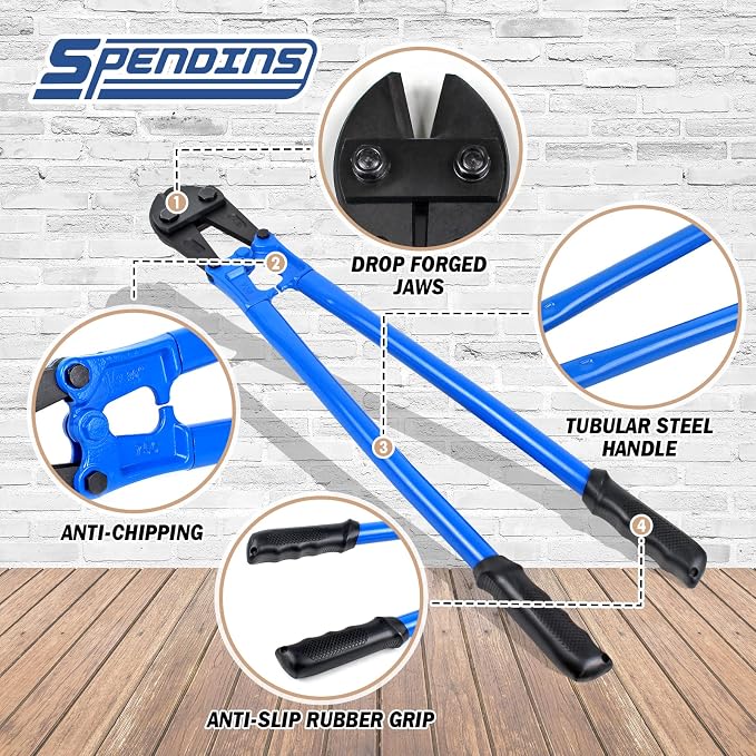 Bolt Cutter with Drop Forged Cr-Mo Alloy Steel Blades,with Ergonomic Handle,Heavy Duty Metal Cutter for Rebars, Chains, Locks, Wires, Bolts, Fence. (30in)