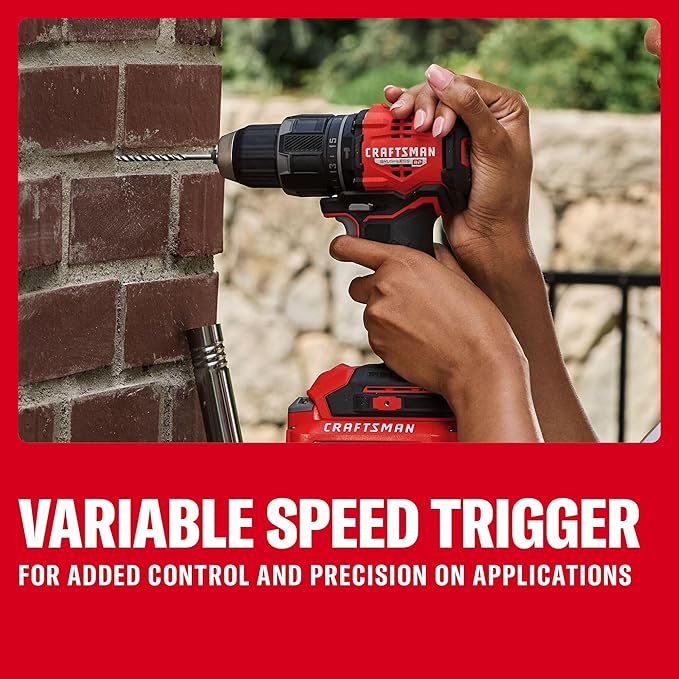 CRAFTSMAN V20* Brushless RP Compact 1/2-in Hammer Drill Kit (CMCD716D1)