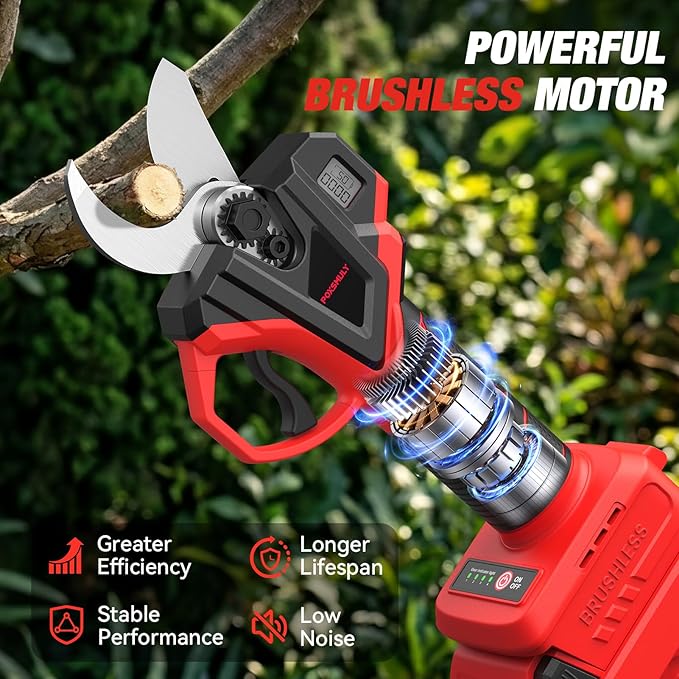 2-In-1 Electric Pruning Shears for Mwkee M-18 Battery, 1.6" Cutting Diameter Cordless Pole Pruners 18v - Brushless Motor, 4 Modes Electric Pruning Shears for Gardening & Tree Trimmer (No Battery)