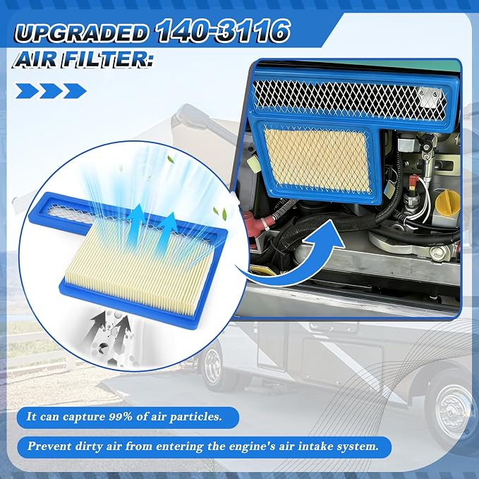 Tune Up Maintenance Kit Fit For Onan RV QG Generators 5500 7000, HGJAA HGJAB HGJAC,Includes 122-0836 Oil Filter & Wrench,140-3116 Air Filter,149-2341-01 Fuel Filter,167-1638 Spark Plug