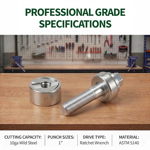 Knockout Hole Punch Driver Kit, 1" Slug-Buster Knockout Electrical Conduit Hole Cutter Set Manual KO Tool for Electrical Conduit & Panels