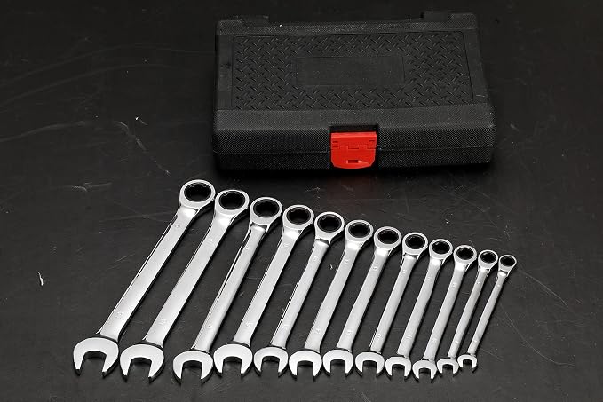 FLZOSPER 27mm Metric Ratchet Wrench,Box End Head 72-Tooth Ratcheting Combination Wrench Spanner