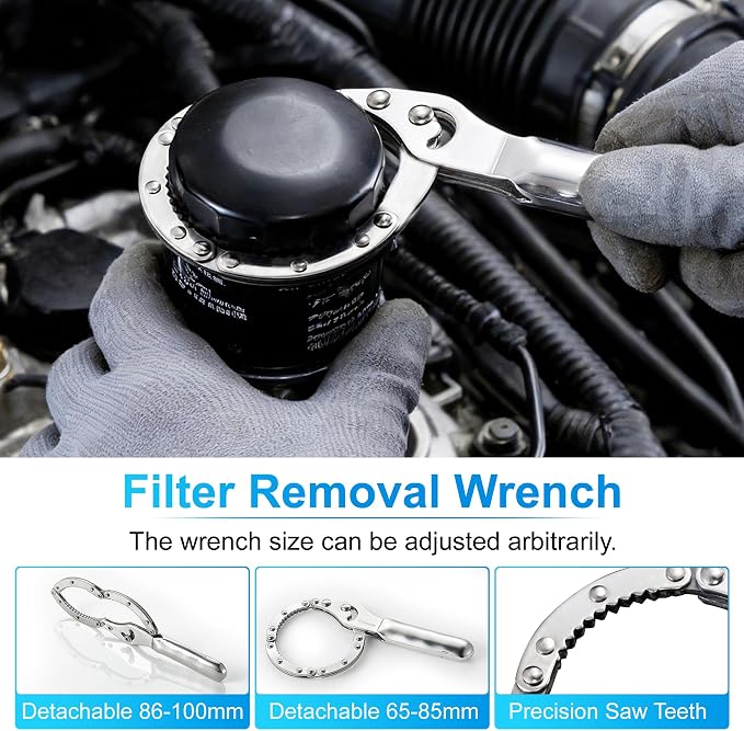 35PCS Oil Filter Wrench Set, 1/2" Drive Cup Type, Stainless Steel | Stainless Steel 1/2 Inch Drive Cup Type Remover Tool with Drain Plug Sockets for Car, SUV(Red-35PCS)