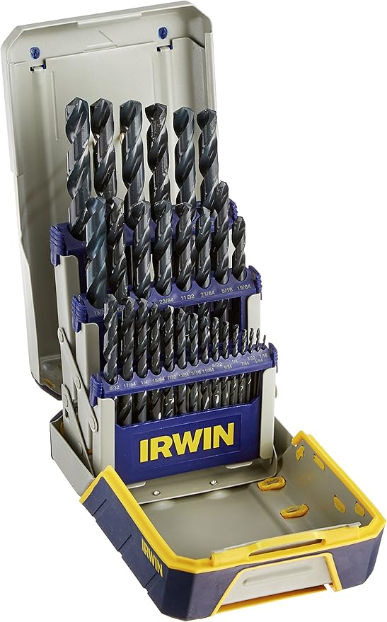 IRWIN Tools Black Oxide Metal Index Drill Bit Set with Case, 29-Piece (3018004)