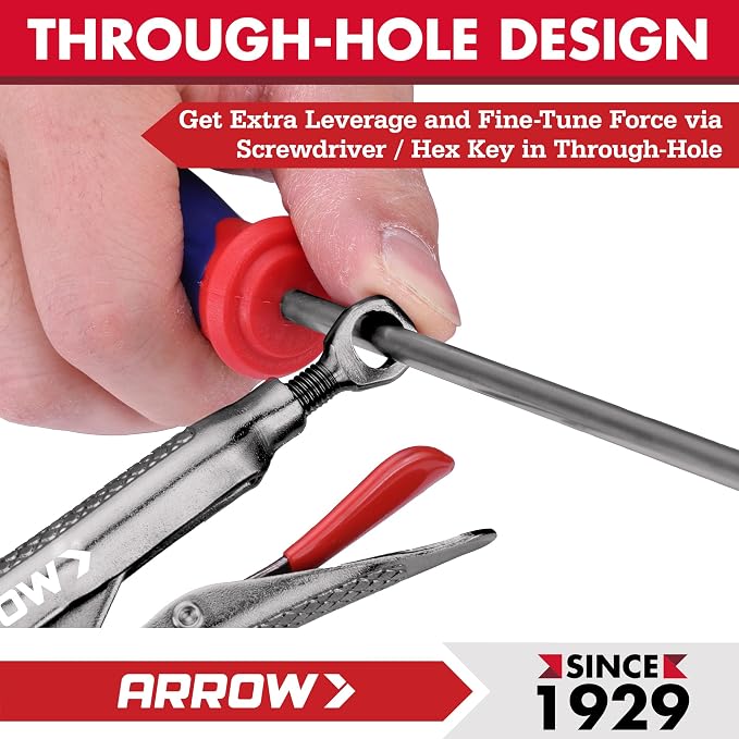 ARROW 5" Curved Jaw Locking Pliers with Screw Extractor
