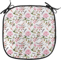 Lunarable Flower Chair Cushion Pad, Apple and Cherry Flowers Blossoms Feathers Shabby Classical Botanic Retro, Seat Padding for Kitchen & Patio with Anti-Slip Backing, 16"x16", Pale Pink Green Grey