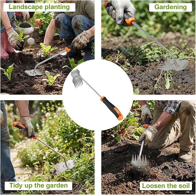 Garden Weed Tool,2026 Portable Weeding Tool,Stainless Steel Hand Weeder Tool,Adopt Anti slip Rubber handle,conforms to ergonomic curves,Suitable For Vegetable Cultivation And Horticulture on Farms